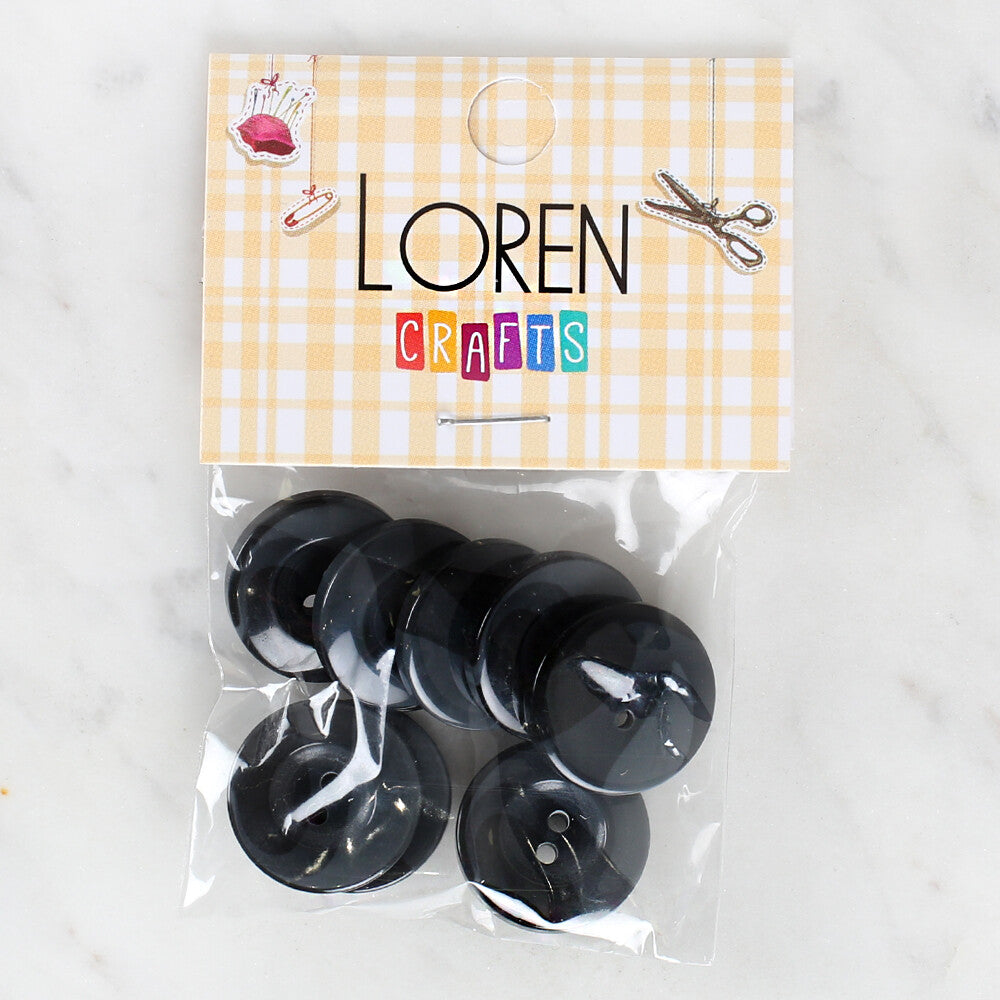 Loren Crafts 8 Pack Button, Grey - 1129