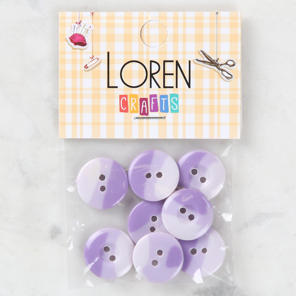 Loren Crafts 8 Pack Button, Purple - 1136