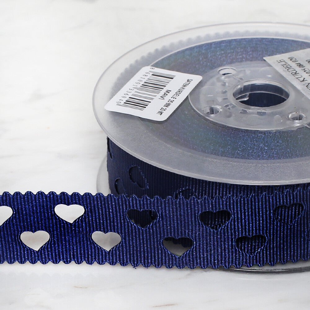 Ulutaş 2.5 cm 20 m Satin Ribbon, Blue