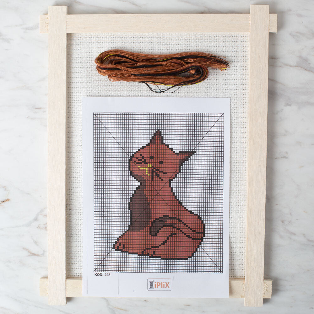 Loren Cross Stitch Kit, Sitting Cat - 225