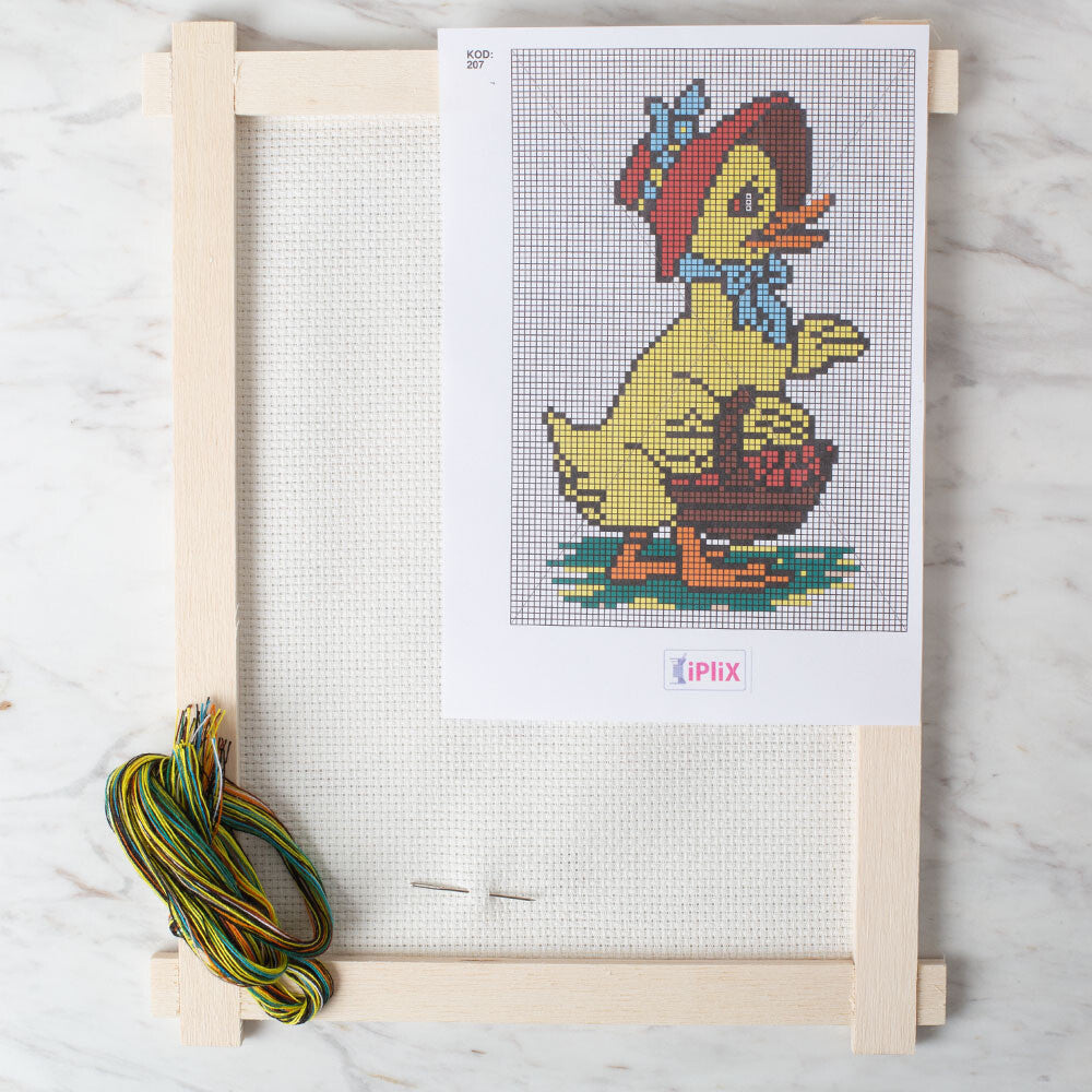 Loren Cross Stitch Kit, Duck with a Basket - 207