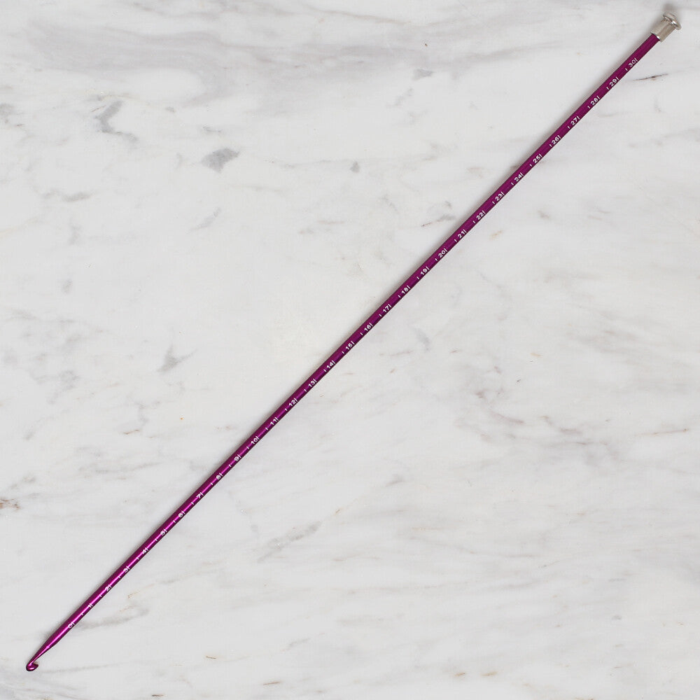 Yabalı 4mm 35 cm Crochet Hook with Measure, Purple - YBL-348