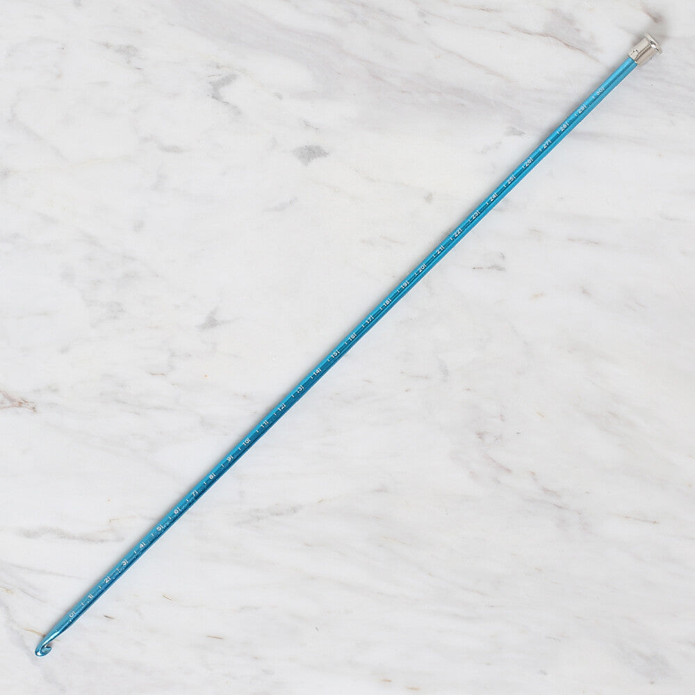 Yabalı 5mm 35 cm Crochet Hook with Measure, Blue - YBL-348