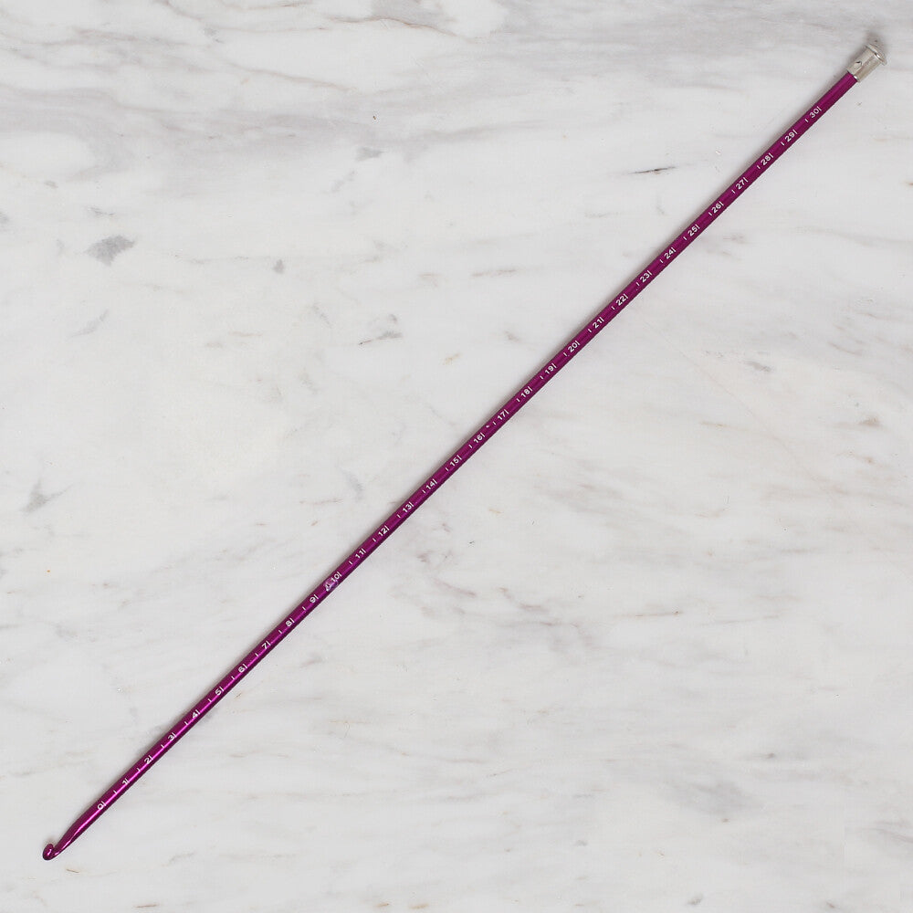 Yabalı 4.5mm 35 cm Crochet Hook with Measure, Purple - YBL-348