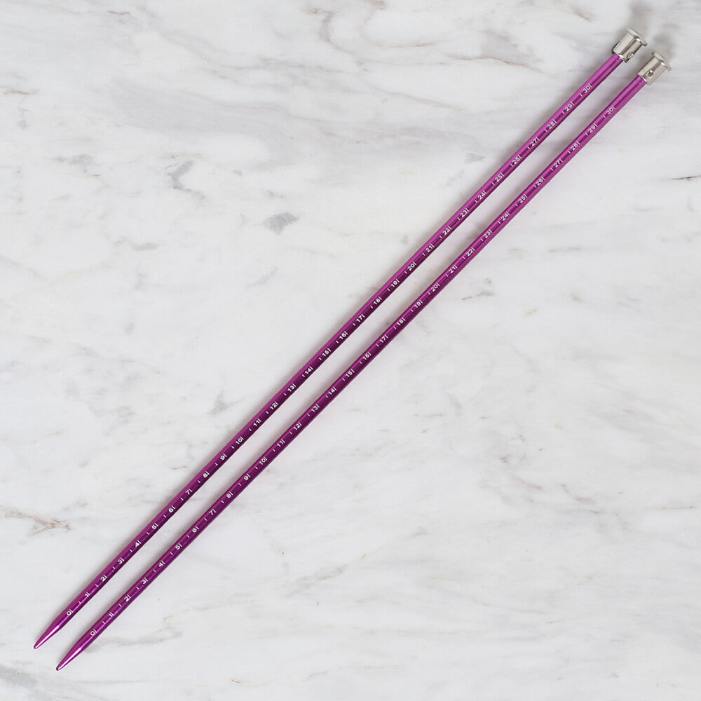 Yabalı 5mm 35 cm Knitting Needle with Measure, Purple - YBL-347