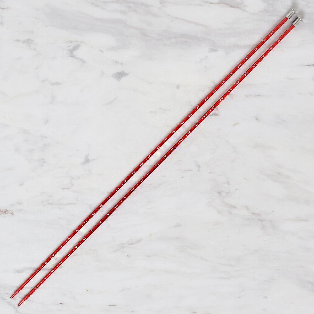 Yabalı 3mm 35 cm Knitting Needle with Measure, Red - YBL-347