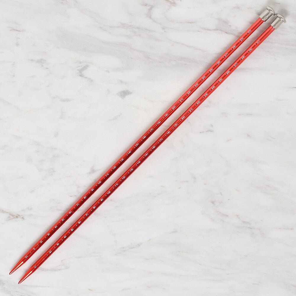 Yabalı 6mm 35 cm Knitting Needle with Measure, Red - YBL-347