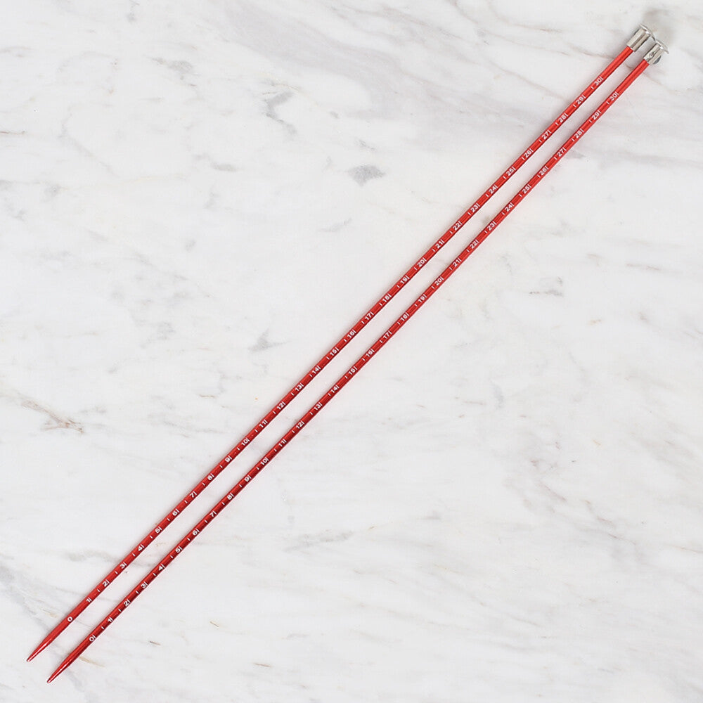 Yabalı 3.5mm 35 cm Knitting Needle with Measure, Red - YBL-347