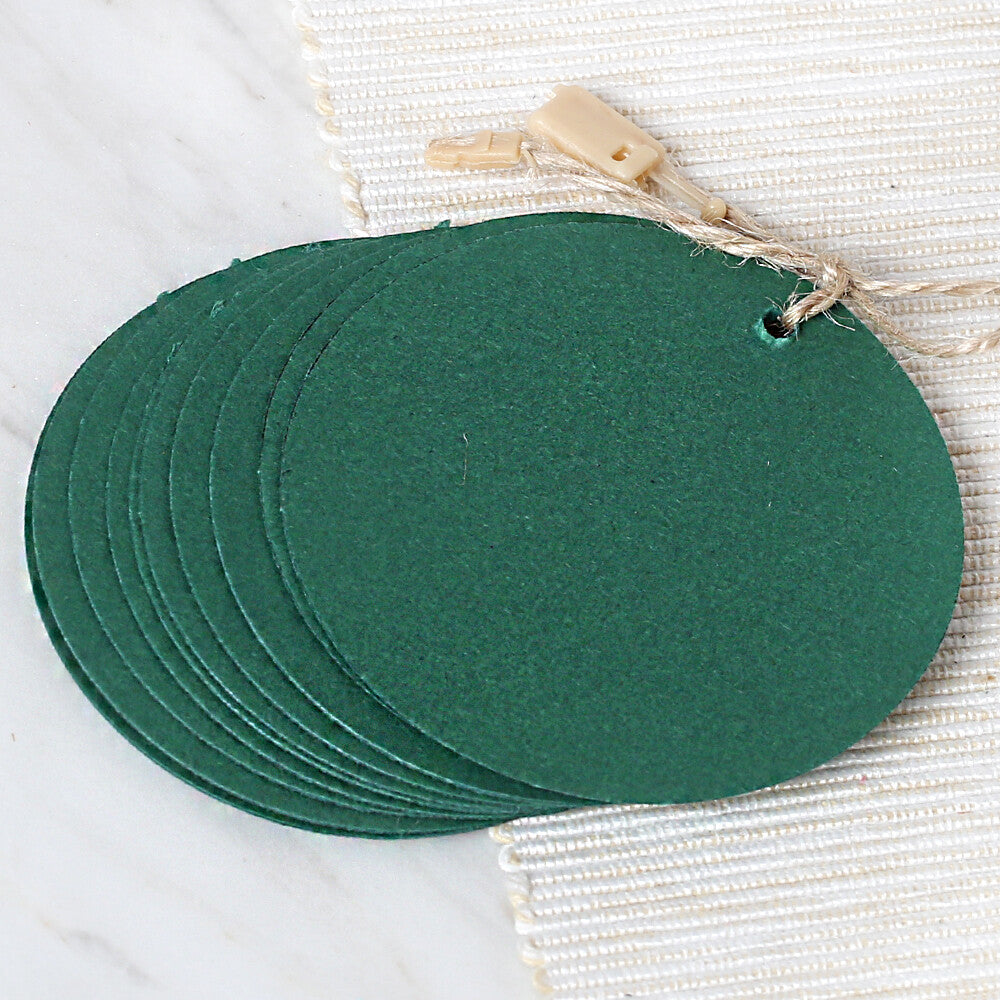 Loren 10 pcs Round Shaped Tag and Clip-On Tag Thread, Green