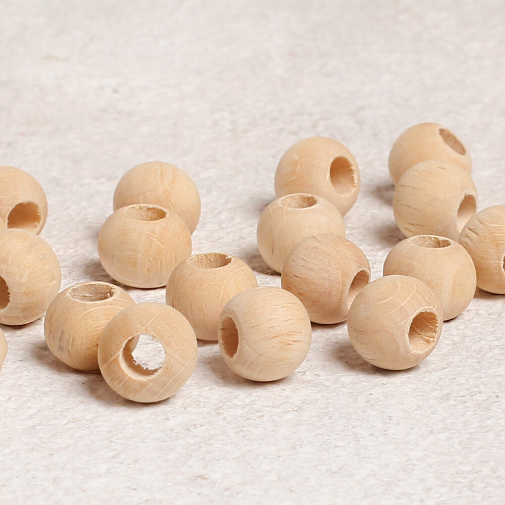 Loren Crafts 75 pcs 12mm Raw Wooden Bead, Round