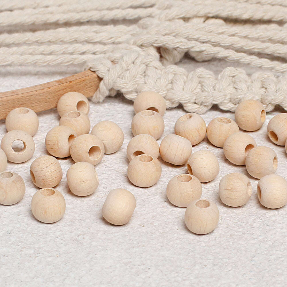 Loren Crafts 100 pcs 10mm Raw Wooden Bead, Round 