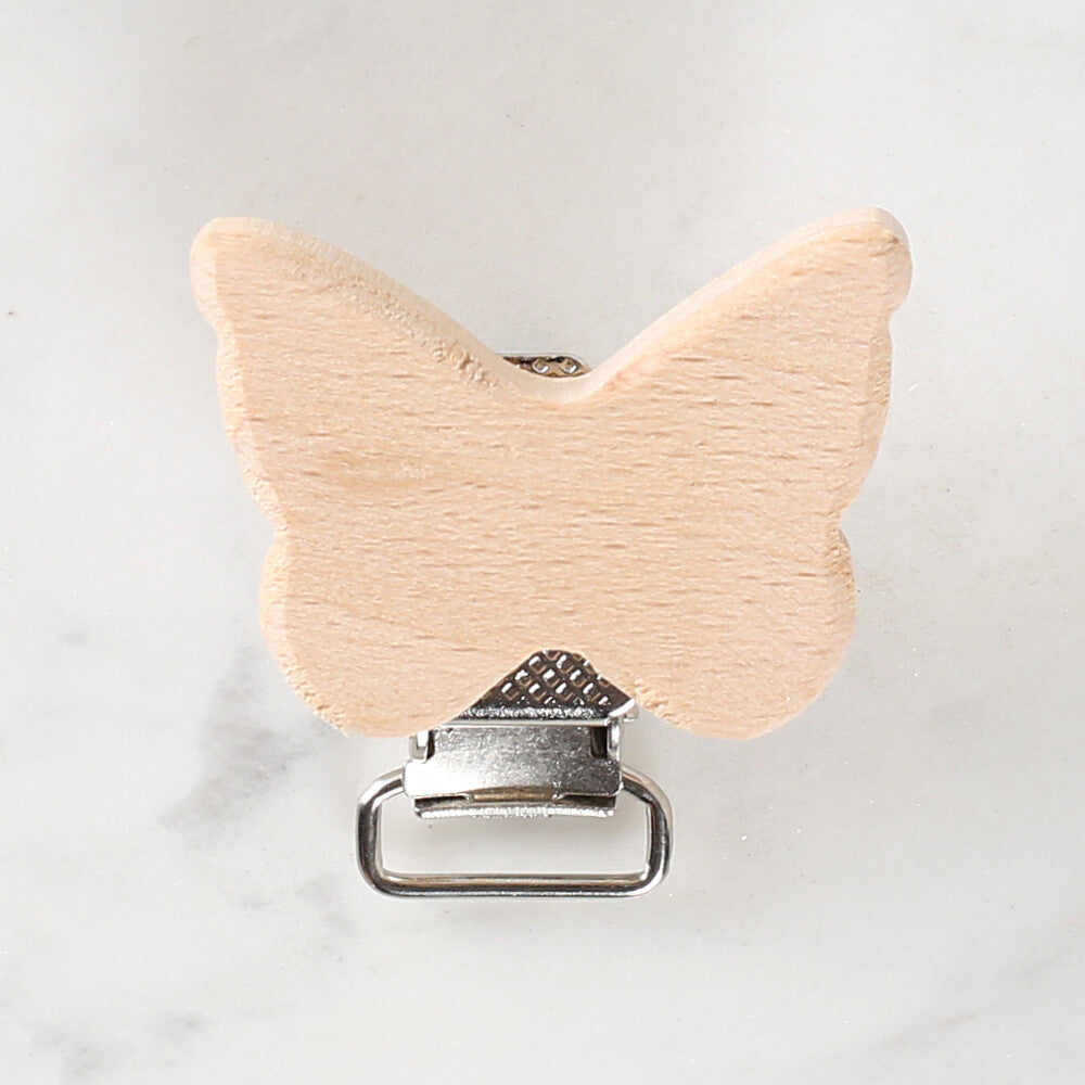 Loren Crafts Butterfly Shaped Wooden Pacifier Clip