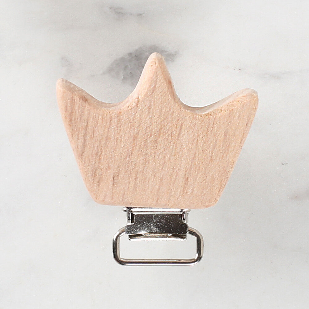 Loren Crafts Crown Shaped Wooden Pacifier Clip