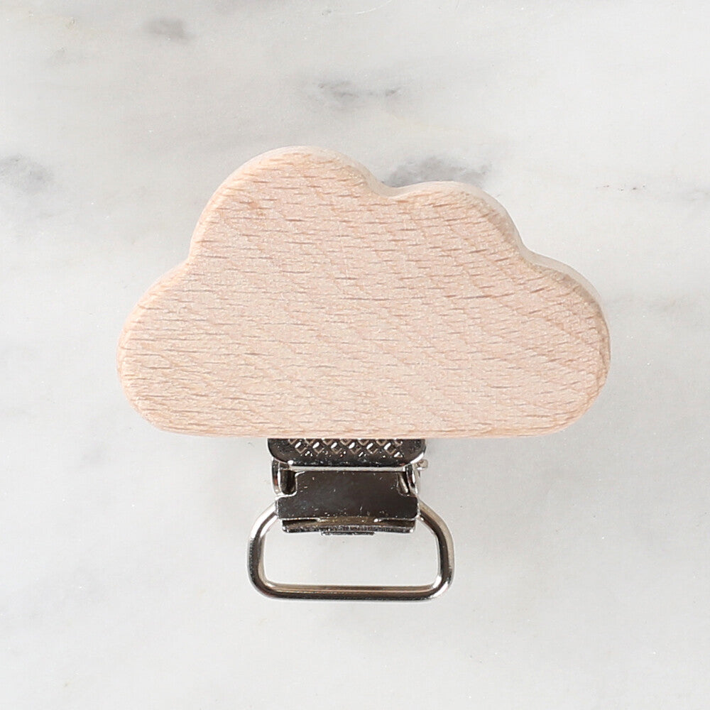 Loren Crafts Cloud Shaped Wooden Pacifier Clip