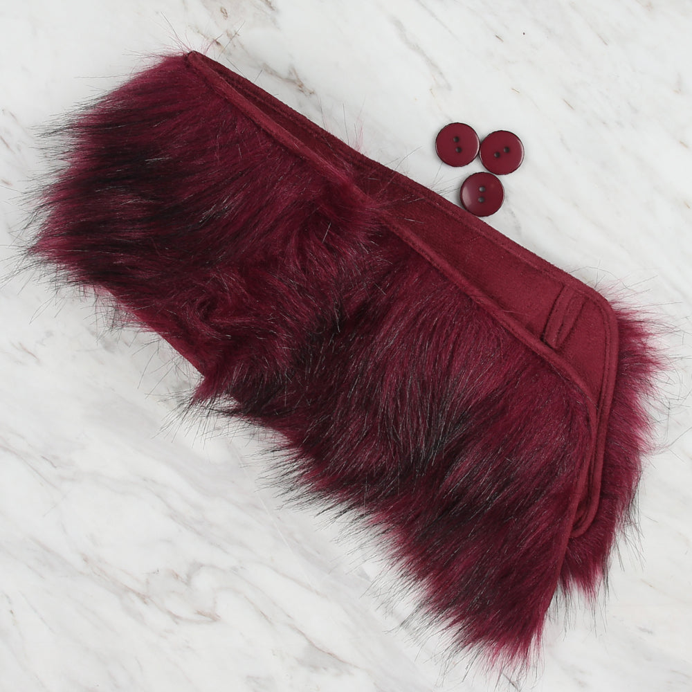 Yarnart Full Roll - Faux Fur Collar Burgundy - F504