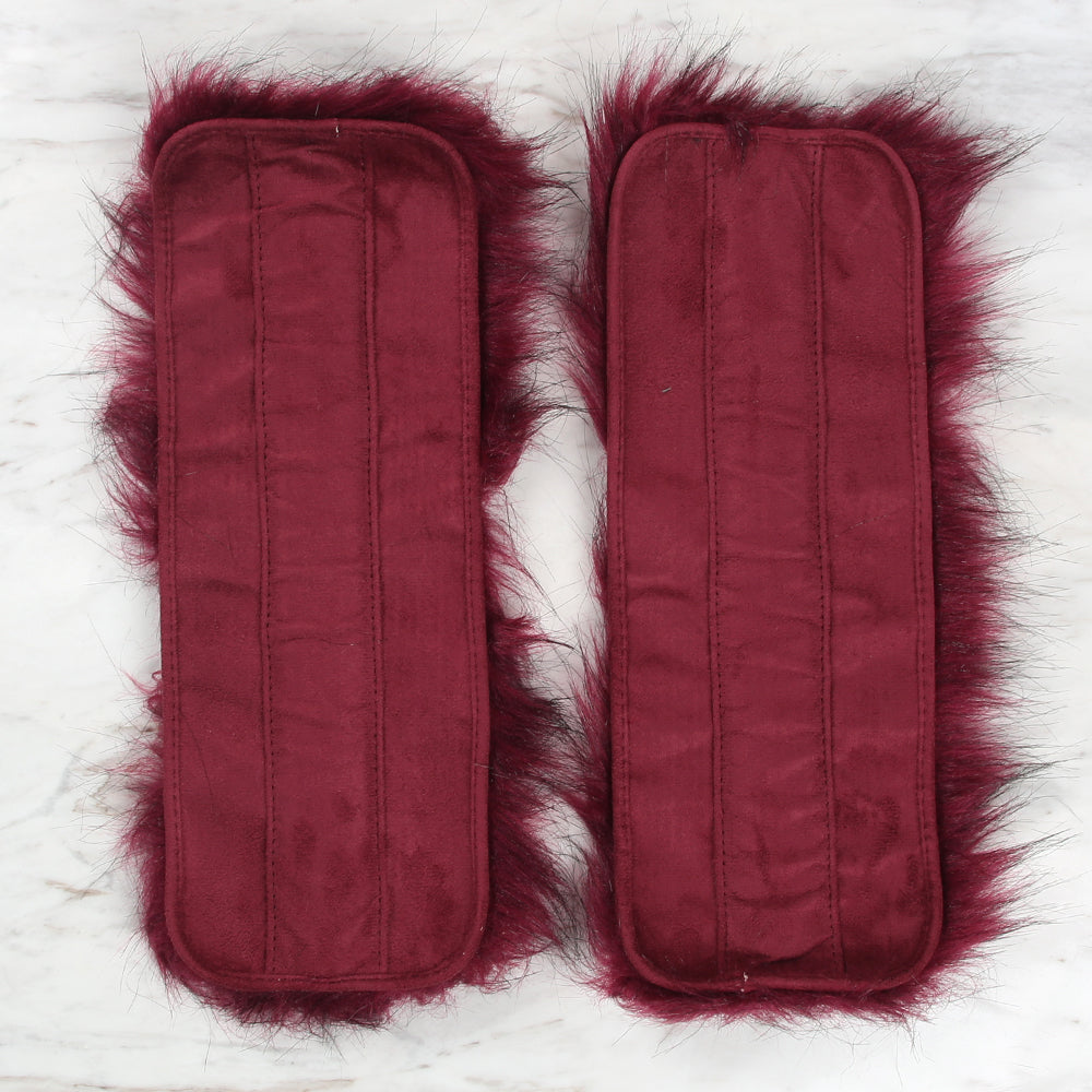 Yarnart Cuffs - Faux Fur Cuffs Burgundy - F505