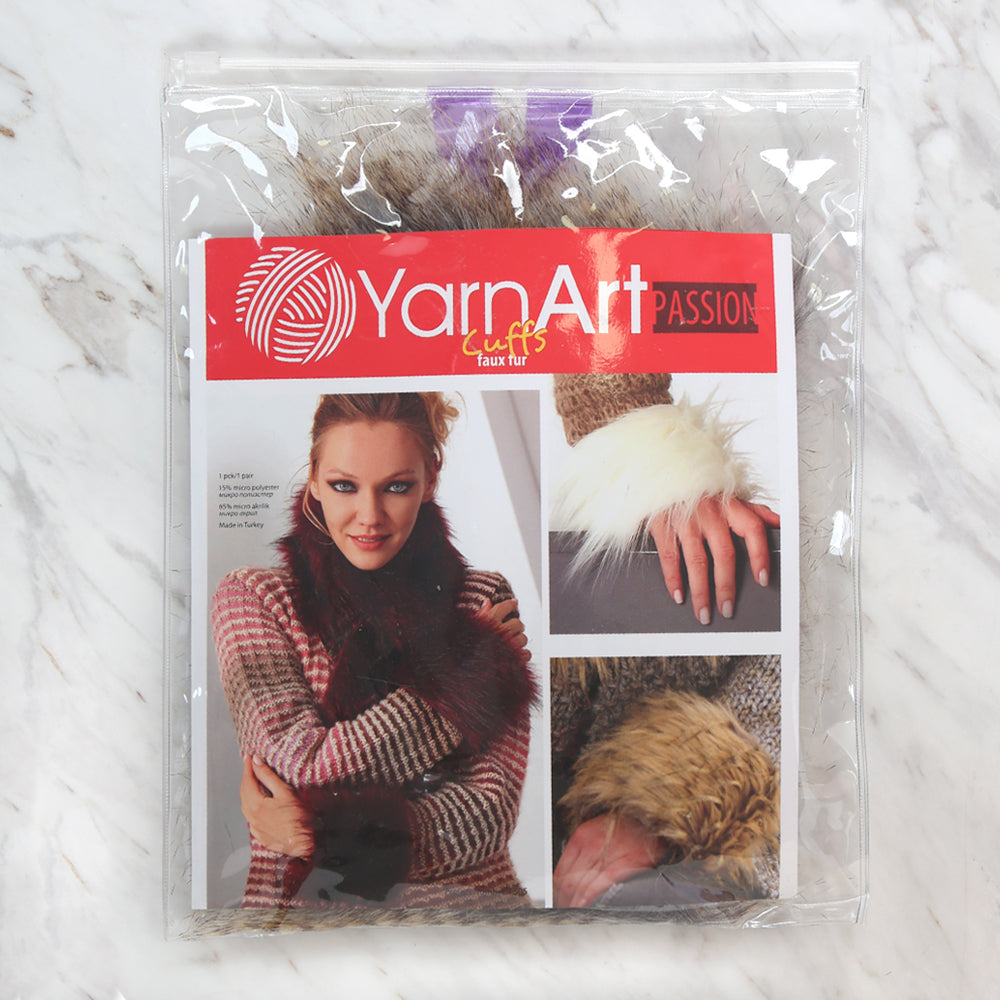 Yarnart Cuffs - Faux Fur Cuffs Beige - F505