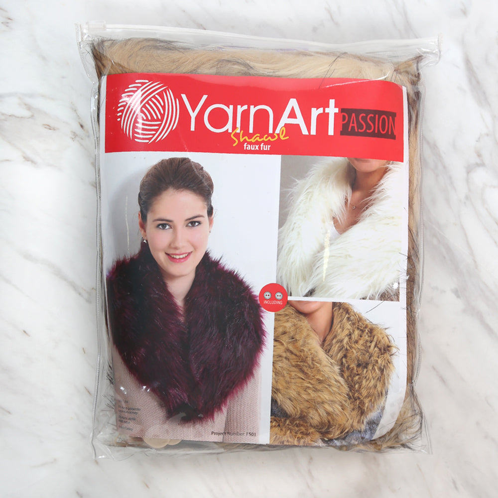 Yarnart Leg Warmer Faux Fur Leggings Cream - F506