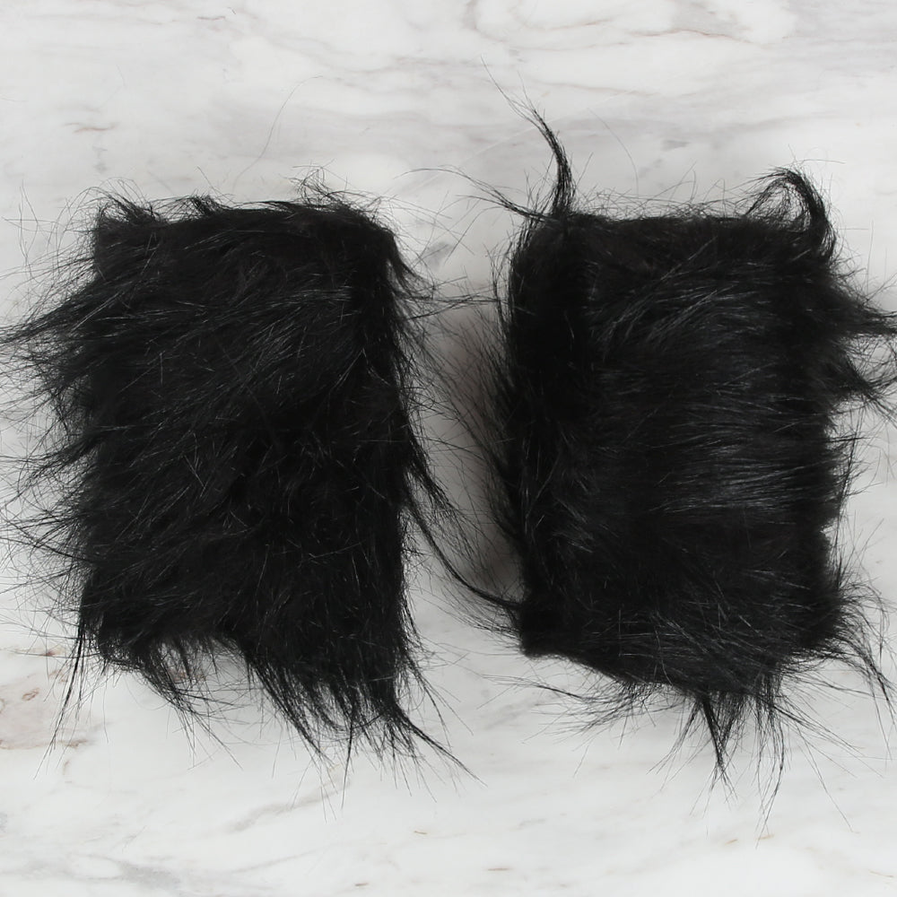 Yarnart Cuffs - Faux Fur Cuffs Black - F505