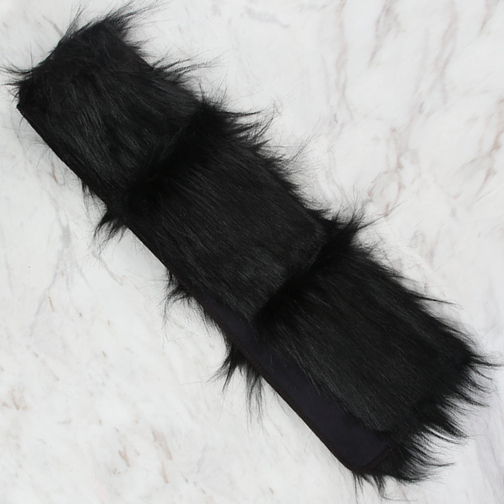 Yarnart X - Scarf Faux Fur Shawl Black - F502