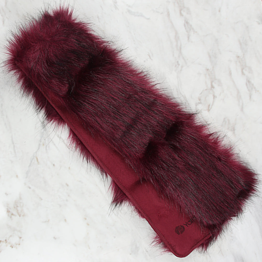 Yarnart X - Scarf Faux Fur Shawl Burgundy - F502