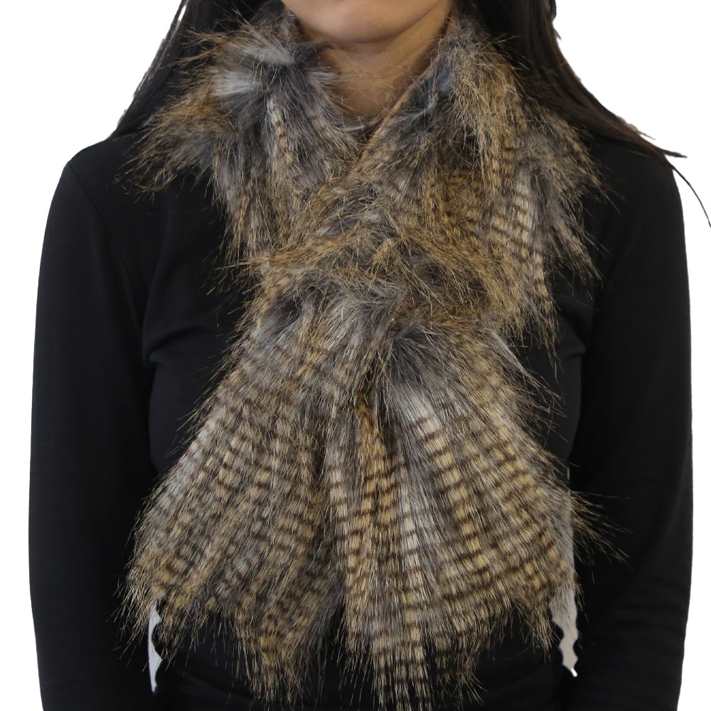 Yarnart X - Scarf Faux Fur Shawl Beige - F502