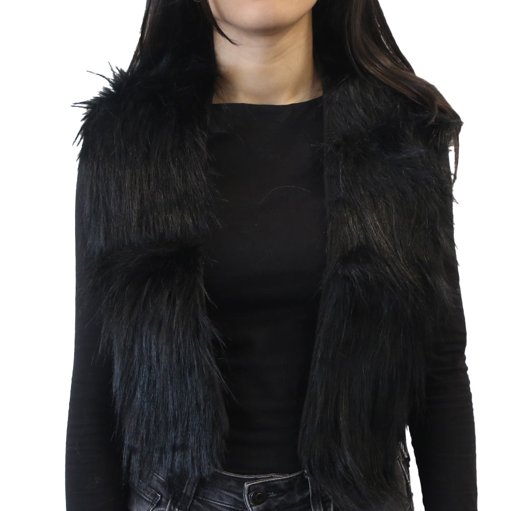 Yarnart Tuxede - Faux Fur Collar Black - F503