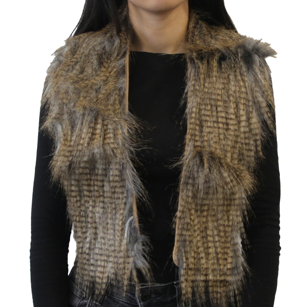 Yarnart Tuxede - Faux Fur Collar Beige - F503 -1