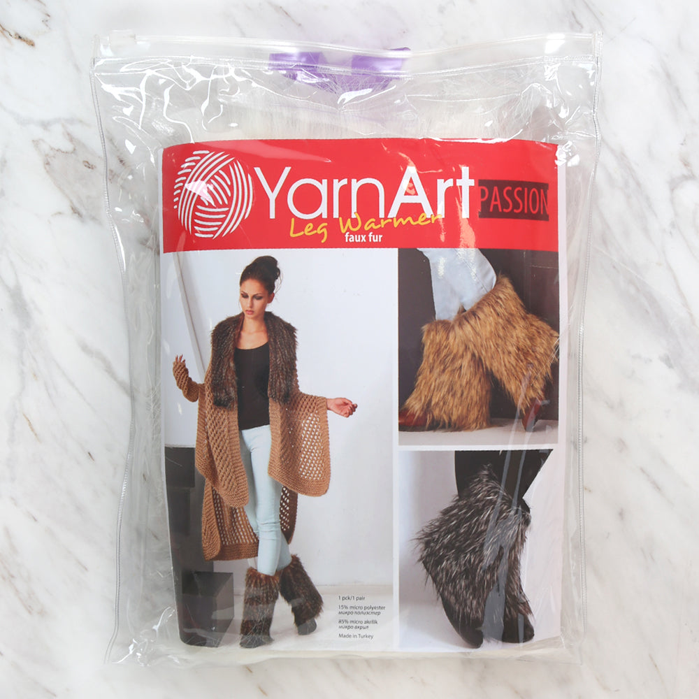 Yarnart Leg Warmer Faux Fur Leggings Cream - F506