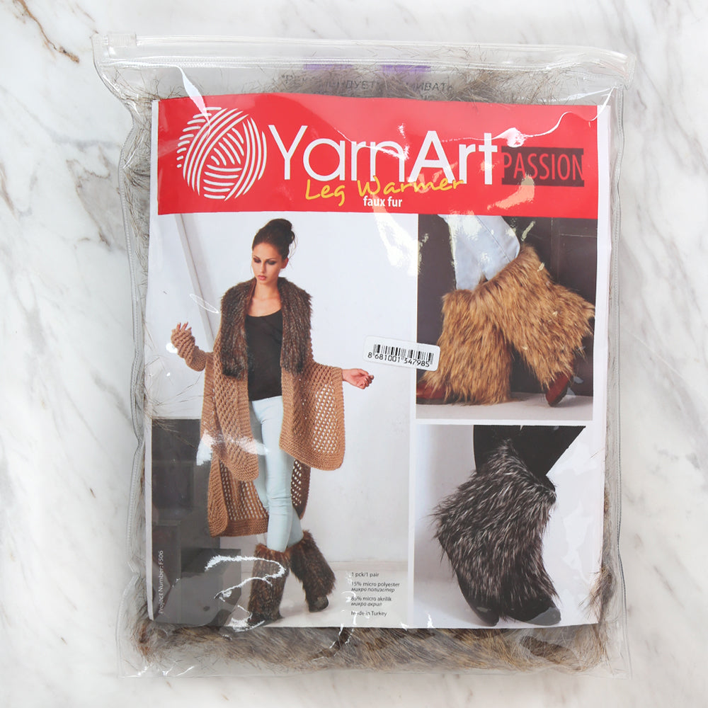 Yarnart Leg Warmer Faux Fur Leggings Beige - F506