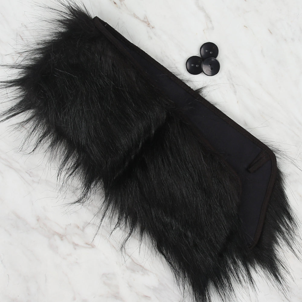 Yarnart Full Roll - Faux Fur Collar Black - F504