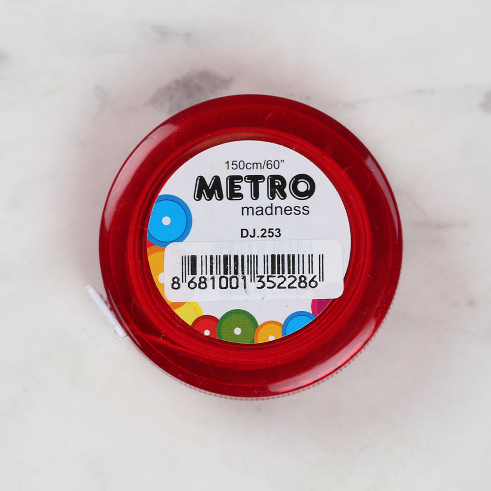 Sew Tasty Metro Auto Tape Measure Red 150cm/60" - 253