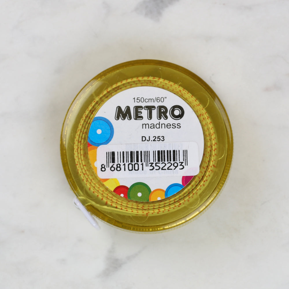 Sew Tasty Metro Auto Tape Measure Yellow 150cm/60 inch - 253