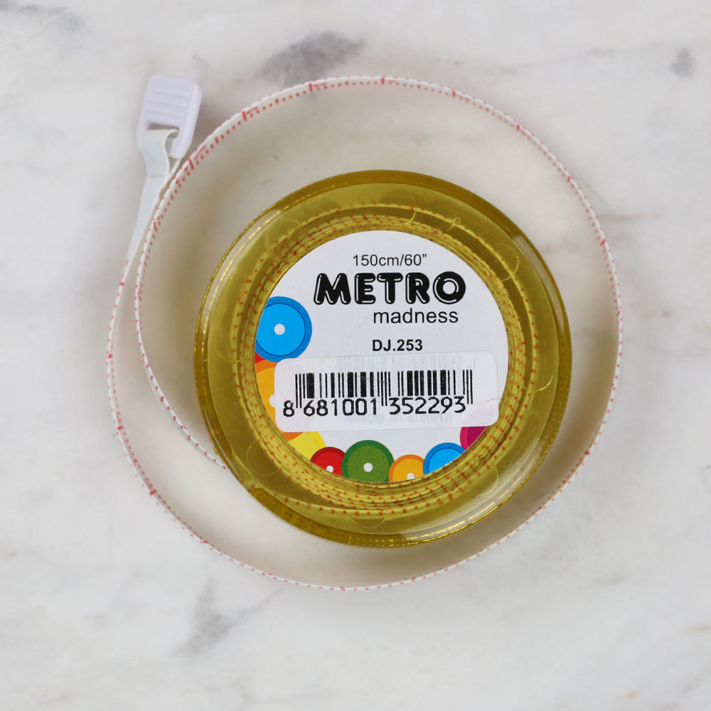 Sew Tasty Metro Auto Tape Measure Yellow 150cm/60 inch - 253