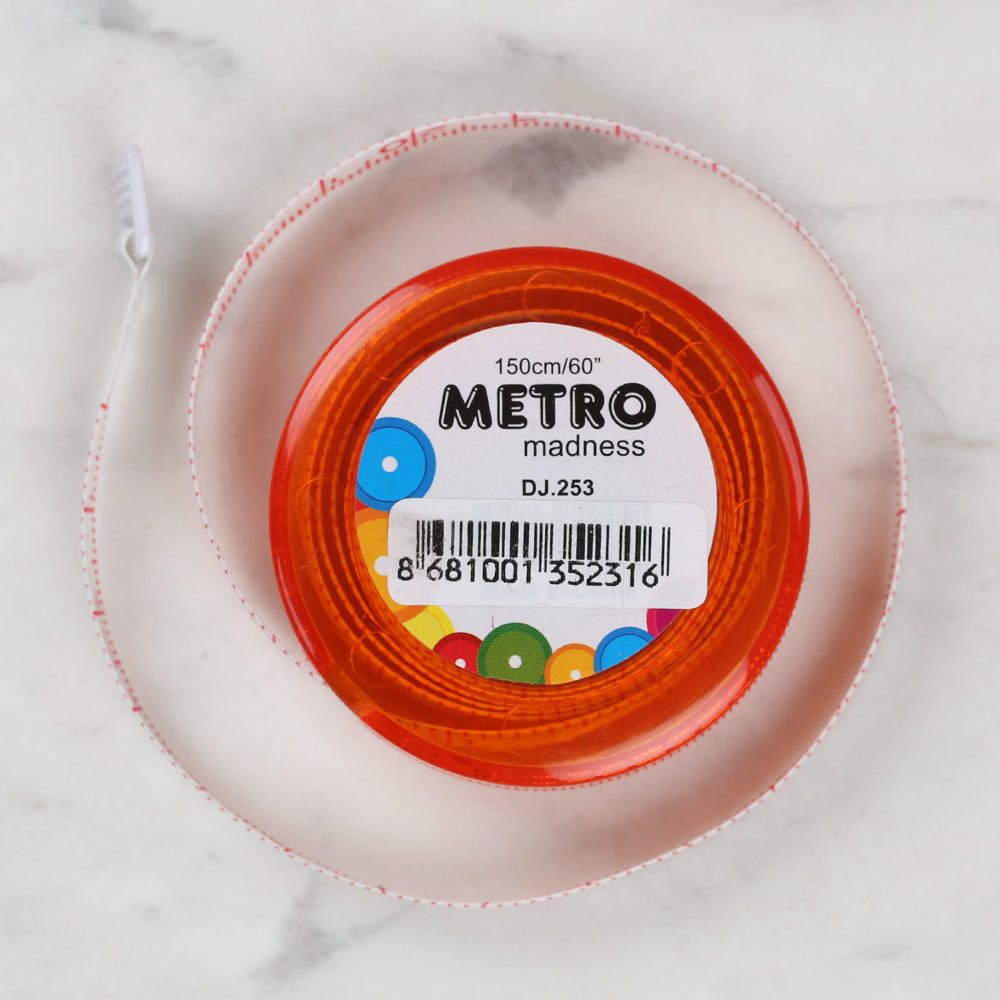 Sew Tasty Subway Auto Tape Measure Orange 150cm/60" - 253