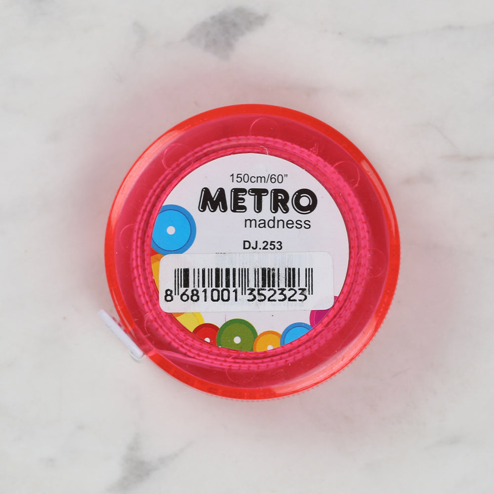 Sew Tasty Metro Auto Tape Measure Fuchsia 150cm/60 in - 253