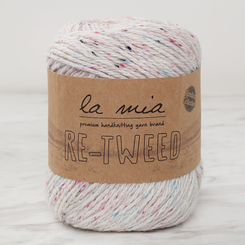 La Mia Re-Tweed Melange Yarn, Cream - L155