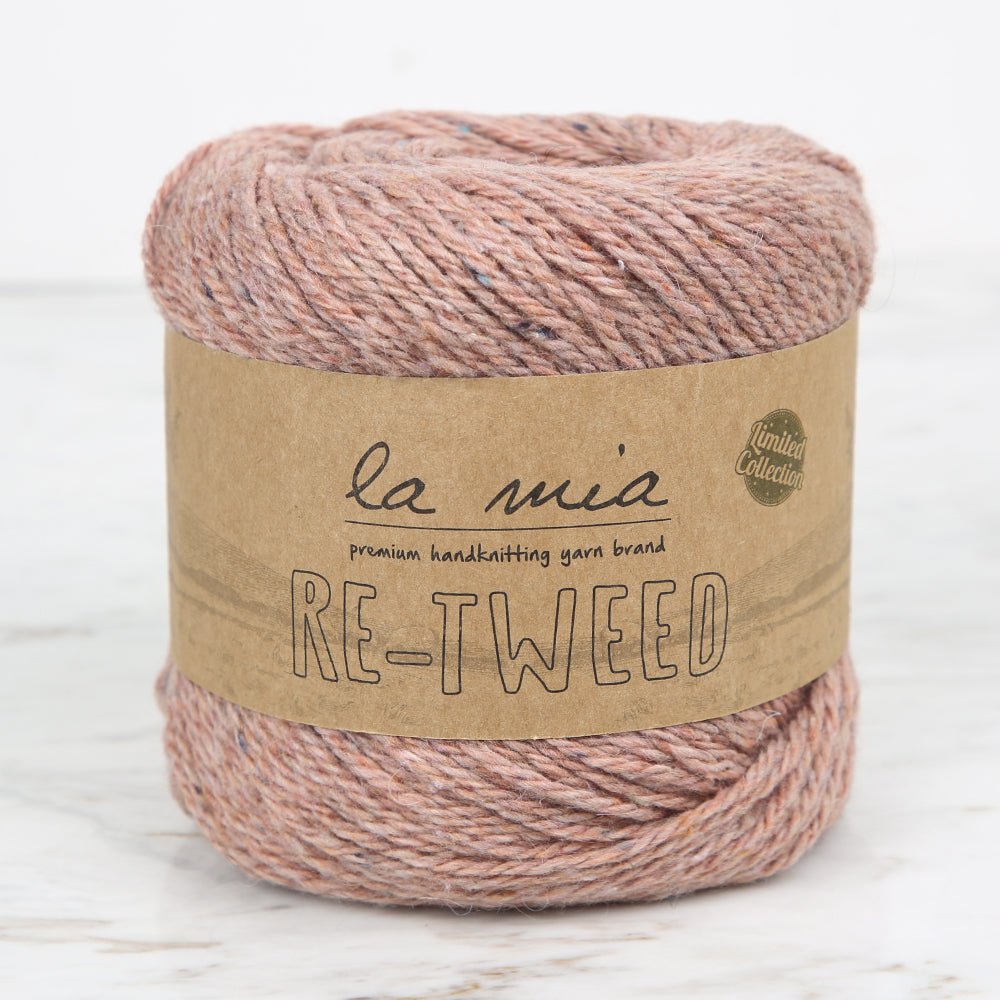 La Mia Re-Tweed Melange Yarn, Dried Rose - L157