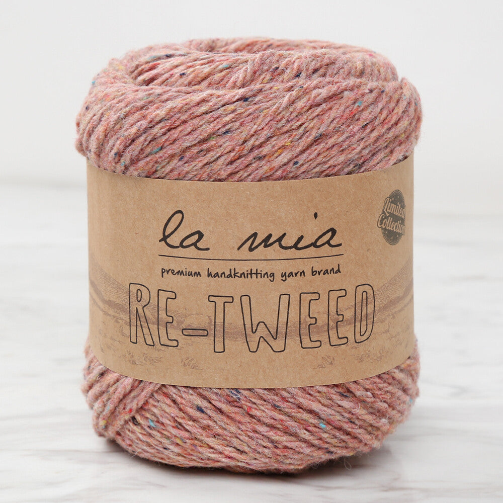 La Mia Re-Tweed Melange Yarn, Dried Rose - L157