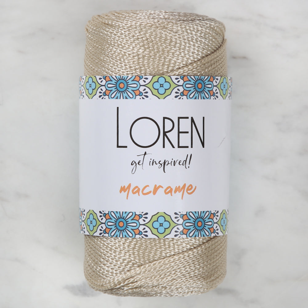 Loren Macrame Knitting Yarn, Beige - RM 023