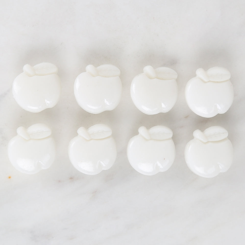 Loren Crafts 8-piece White Apple Button - 3001