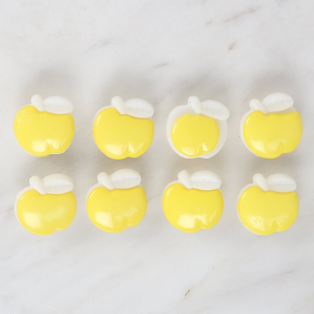 Loren Crafts 8-piece Yellow Apple Button - 3005