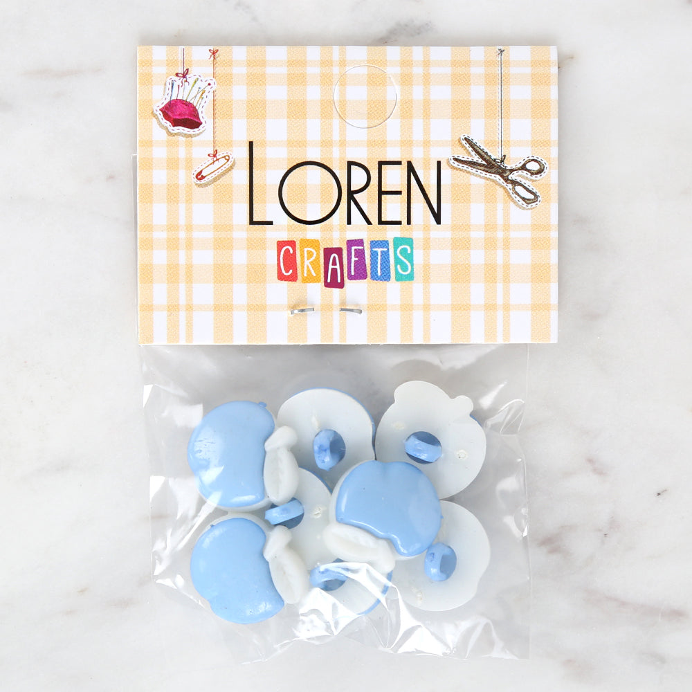 Loren Crafts 8-piece Blue Apple Button - 3006