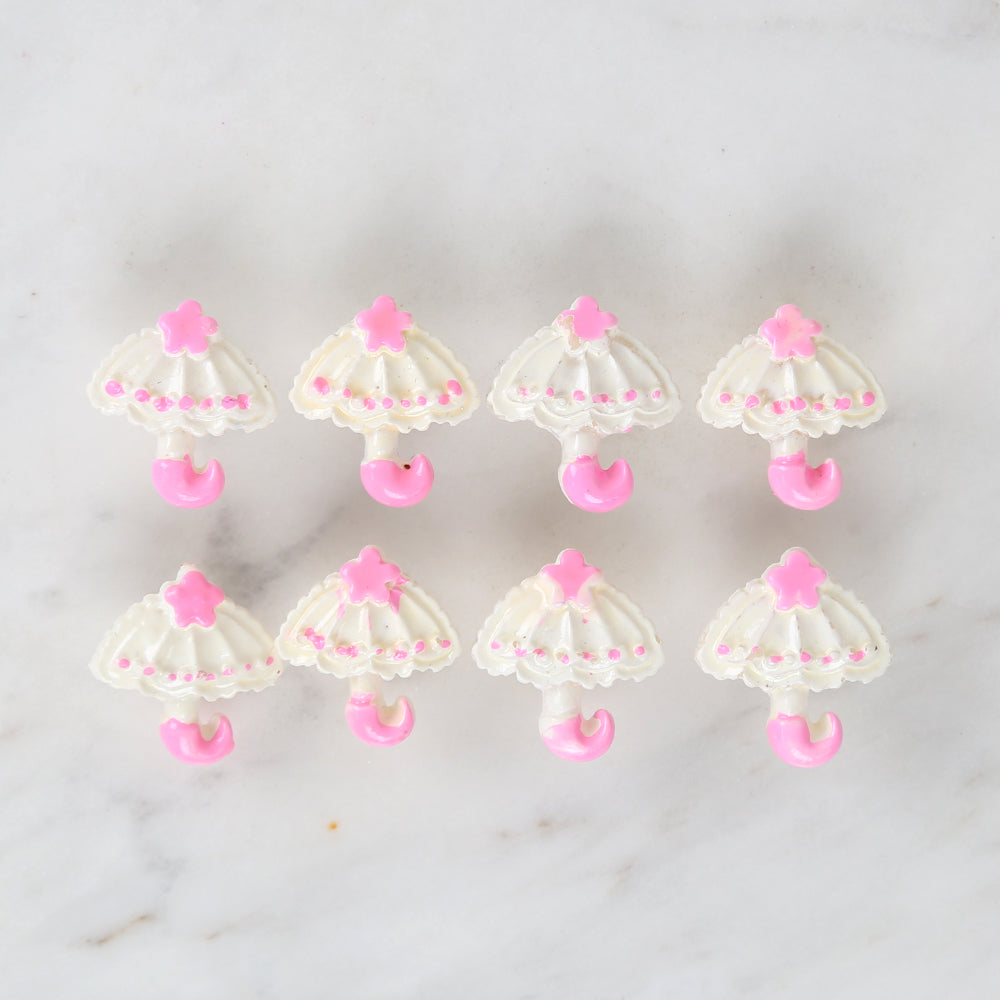 Loren Crafts 8-piece Pink Umbrella Button - 3008