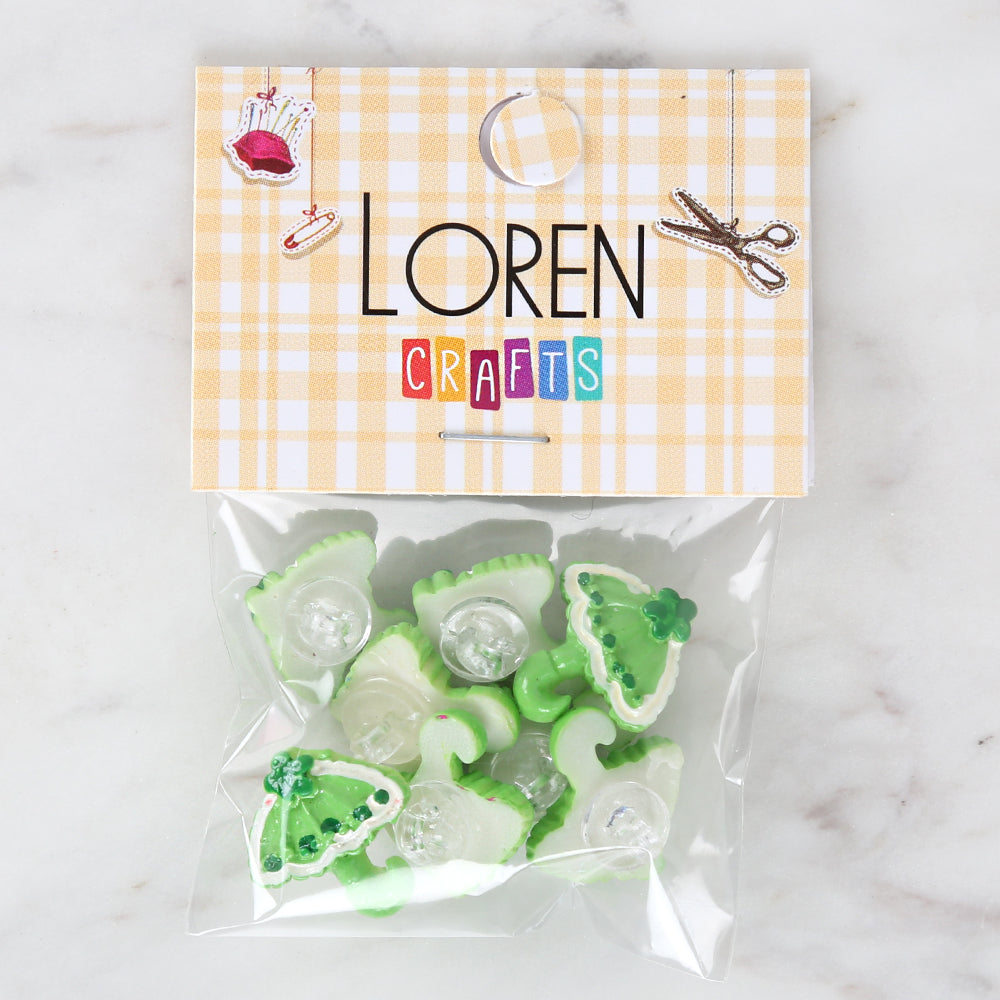 Loren Crafts 8-piece Green Umbrella Button - 3013