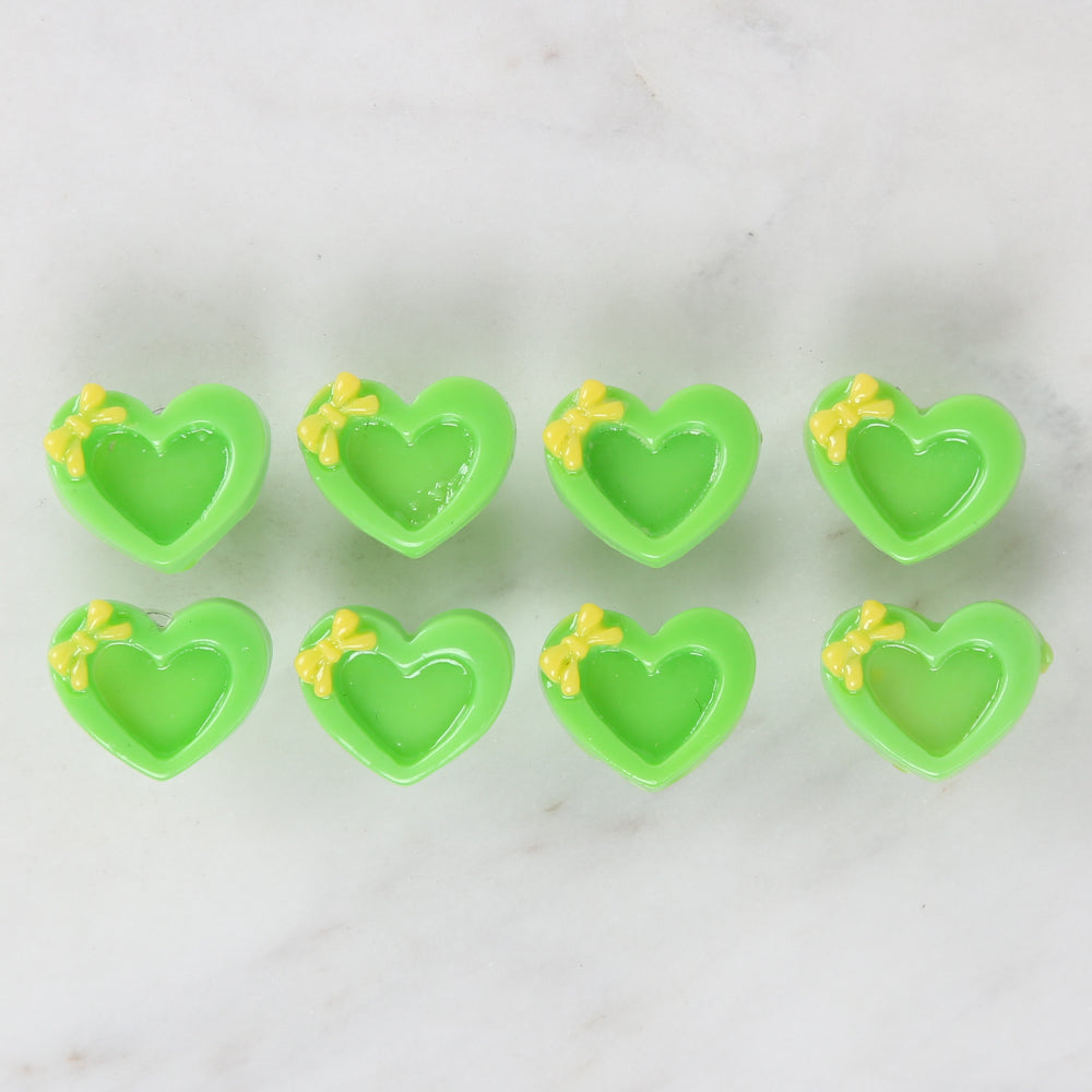 Loren Crafts 8-piece Green Heart Button - 3015