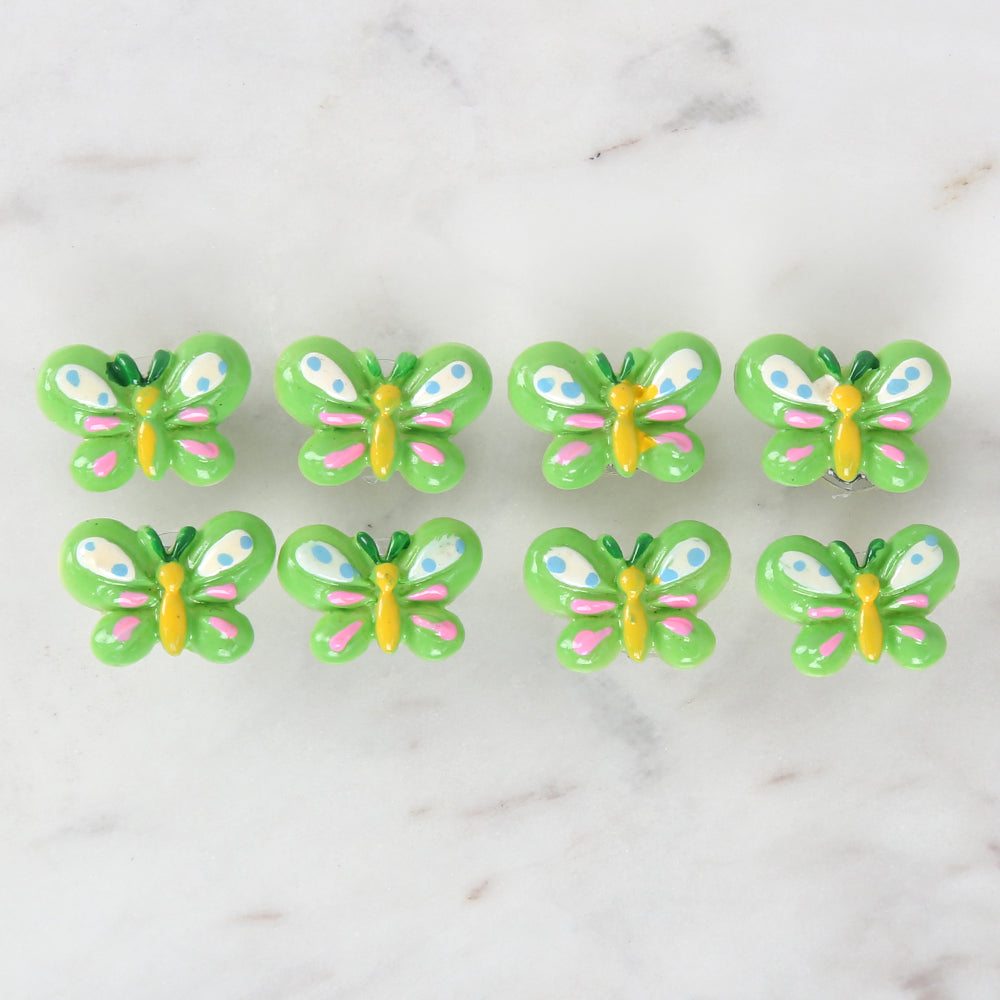 Loren Crafts 8-piece Green Butterfly Button - 3019