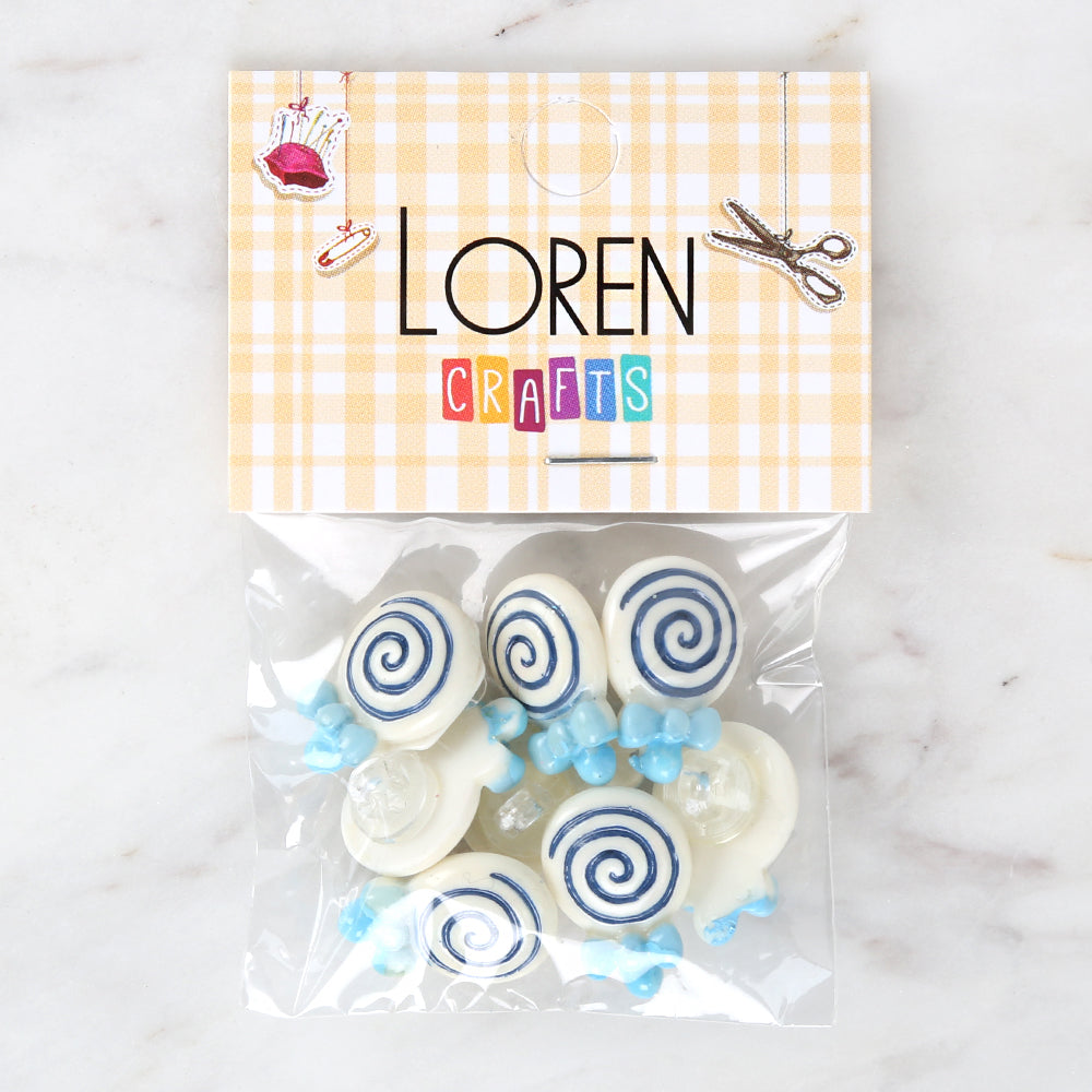 Loren Crafts 8-piece Blue Sugar Button - 3026