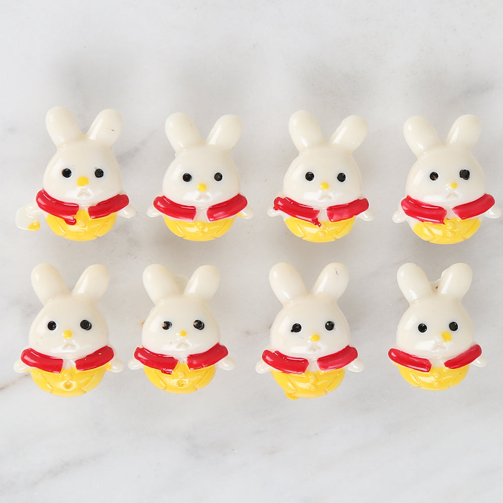 Loren Crafts 8-piece Yellow-Red Rabbit Button - 3030