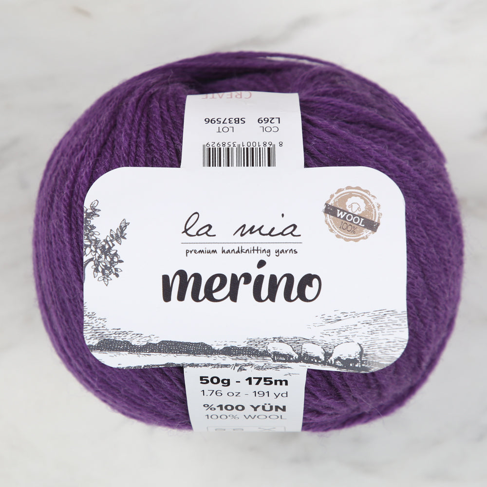 La Mia Merino Yarn, Purple - L269